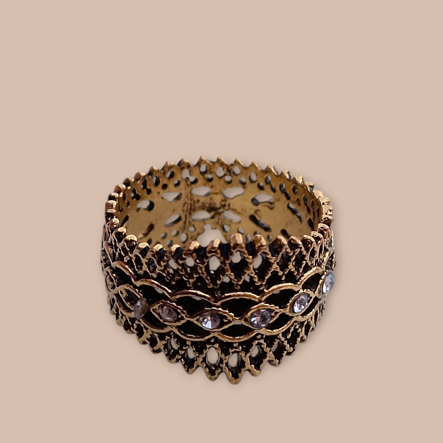 "Trendy 11-Piece Challa Rings – Mixed Metal Tones (Gold, Copper, Black) for Girls & Women"